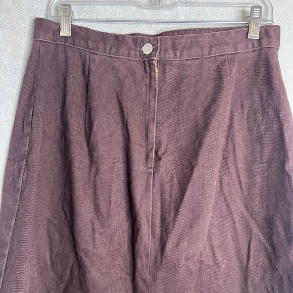 Honors Vintage 100% Cotton Brown Denim Like Maxi Length Aline Skirt Sz 12 - Picture 3 of 6